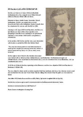 A preview of a PDF biography for Collis, Gordon